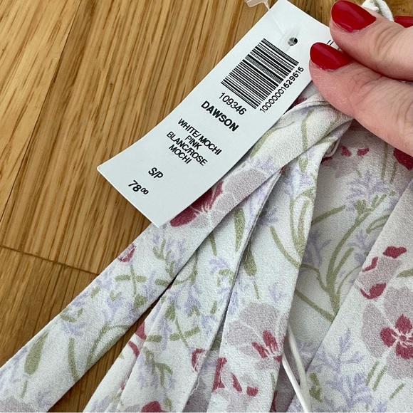 NWT Aritzia Sunday Best Dawson Floral White & Pink Wrap Mini Skirt Size S / P - Picture 6 of 8